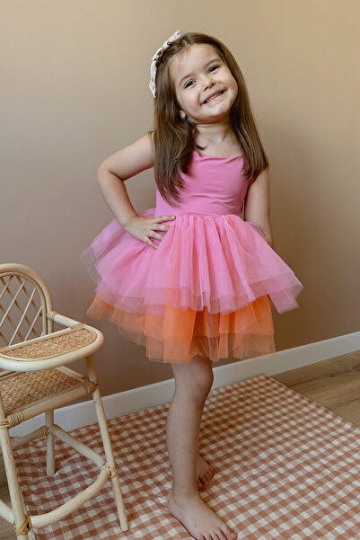 Le Mabelle Jade Pink Tutu Skirt Girl's Ballerina Dress with Straps