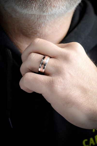 Kaya The Third Love Me Brand 1.Quality 7.5mm Mid Rose White 2 Colors Steel Wedding Band Ring Lm-013R