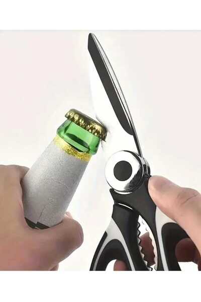 elfnur Paslanmaz Çelik Ultra Keskinleştirilmiş Mutfak Makası Çok Amaçlı Balık Et Sebze Makası