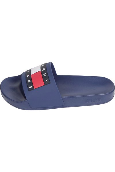 Tommy Hilfiger Γυναικεία μάρκα λογότυπο Λαστιχένια σόλα Άνετη χρήση Παντόφλες σκούρο μπλε ναυτικό EN0EN02115 C6