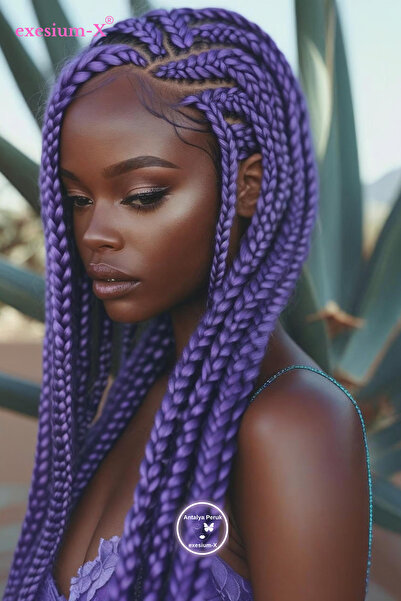 X-Pression Păr sintetic pentru împletitură africană și rasta Purple 2 Medium ...