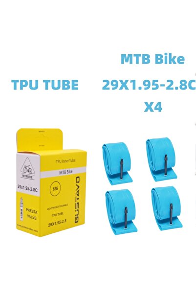 Choice صمام بريستا 45 مم، 4 قطع، 29 × 1.95-2.8C، أنبوب داخلي خفيف الوزن للغاية للدراجة الجبلية من جوستافو مصنوع من مادة TPU، 26/27.5/29 × 1.95-2.8C