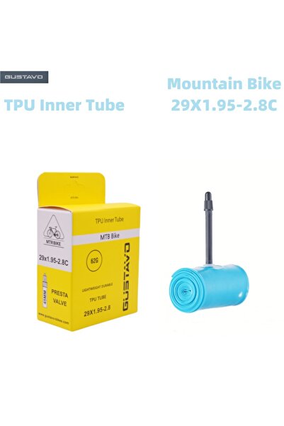 Choice صمام بريستا 45 مم 29X1.95-2.8C أنبوب داخلي خفيف الوزن للغاية للدراجات الجبلية من GUSTAVO TPU 26/27.5/29 X1.95-2.8C