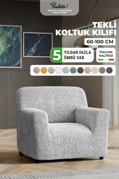 Paulato Lastikli Esnek ve Yıkanabilir Tek Kişilik Koltuk Örtüsü Koltuk Kılıfı...