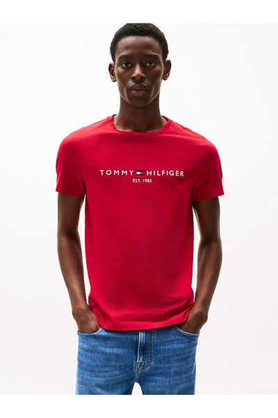 Tommy Hilfiger Tommy Logo Tee Men's Red T-Shirt Mw0Mw11797Xld