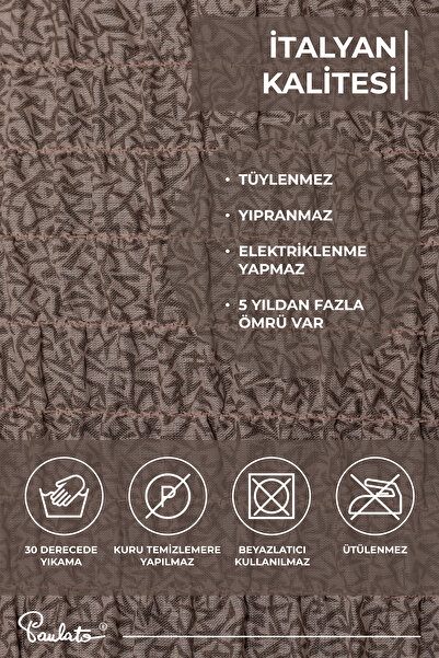 Paulato Lastikli Esnek Ve Yıkanabilir Tek Kişilik Koltuk Örtüsü Koltuk Kılıfı - Kahverengi