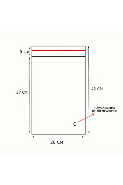 HG AMBALAJ 50 Adet 26x42 Cm Bantlı Yapışkanlı Şeffaf Opp Jelatin Poşet, Şeffaf Poşet ( 26x37+5 Cm)