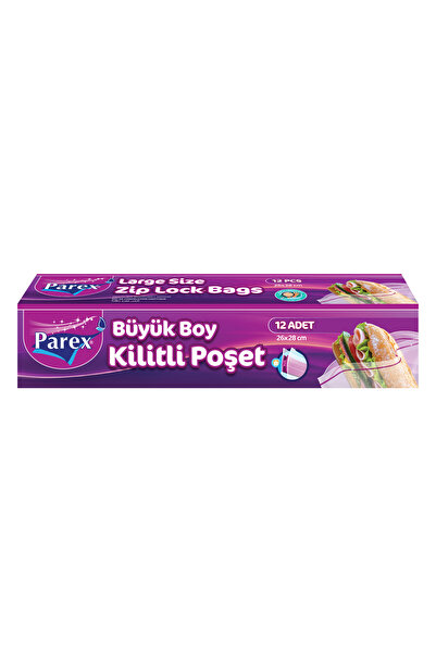 Parex Kilitli Buzdolabı Poşet Büyük Boy 12'li 26 x 28 cm