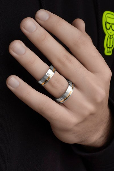 Kaya The Third Love Me Brand 7mm 1St Quality Tarnish Free Gold White 2 Colors Steel Wedding Band Ring Lm-016G