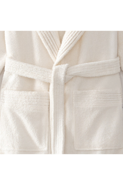 Ecocotton Ecosoft New Women's Bathrobe 100% Organic Cotton Dobby Cream