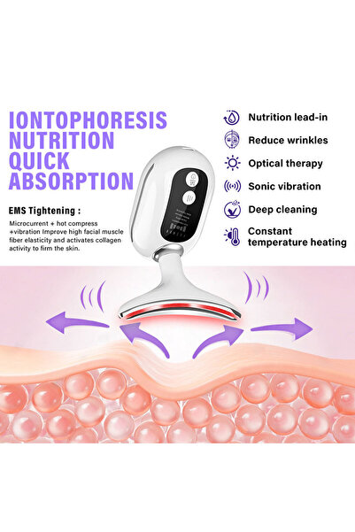 Enshall 400mAh 45 Derece 3 Modlu Isıtmalı Yüz ve Boyun Kırışıklık ve Sıkılaştırma Cihazı Auhma