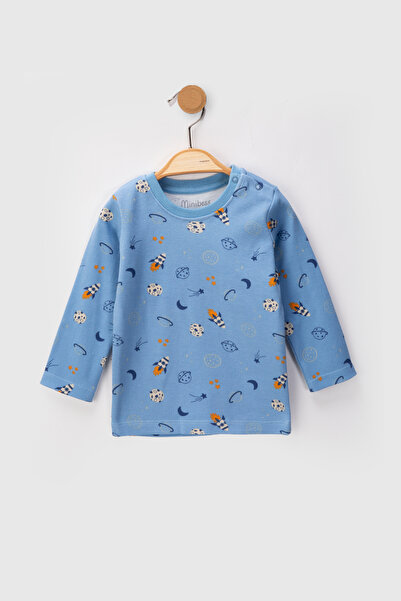 Minibess Set de pijamale pentru bebeluși, 100% bumbac, 2 piese, imprimate, 3 - 24 luni