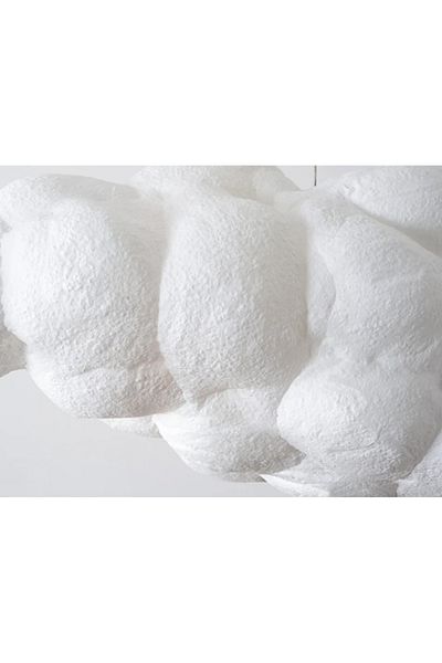 LUXXO Cotton XL chandelier, 6xE27, imitation cotton body, fluffy cloud design, 120×55×45 cm
