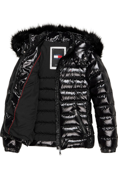 Tommy Hilfiger Kurtka puchowa z kapturem Tommy Jeans dla kobiet w odcieniach szarości - stylowy i trwały design