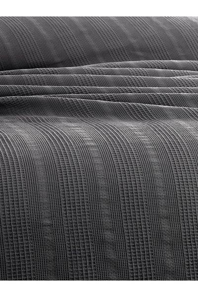 Sevim Single Waffle Pike 160X230Cm, 100% Cotton, Honeycomb Design, Anthracite