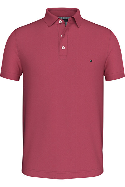 Tommy Hilfiger Men's Polo Collar Fuchsia - Organic Cotton, Short Sleeve, Dail...