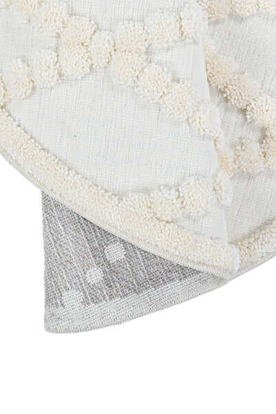 Giza Home Madu Yumuşak Peluş Post Shaggy Yuvarlak Krem Halı – Çocuk Odası, Oturma Odası, Salon, Mutfak ve Antr