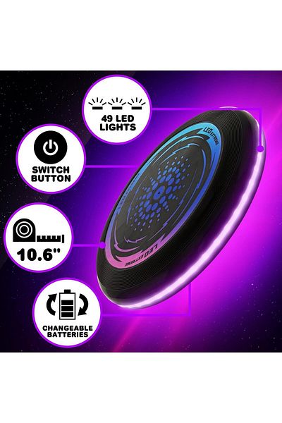 HAIZOL Ultimate Frisbee LED, LED Frisbee, Luminous Flying Disc with 49 LED Lights 5 colors