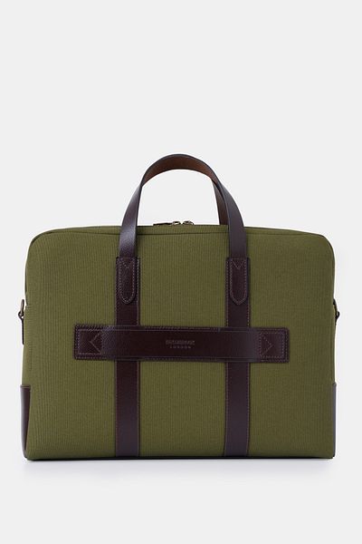 HELMBROOK Benedict Genuine Leather Men's 15.6" Two-Compartment Laptop Bag