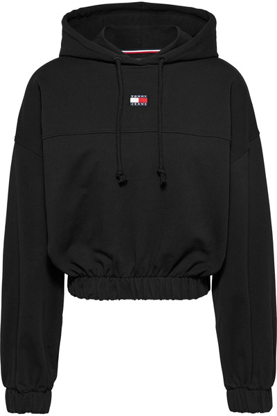 Tommy Hilfiger Women / Girls Brand Logo Organic Cotton Black Sweatshirt Suitable for Daily Use Dw0D