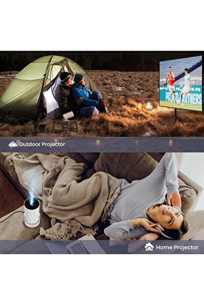 LIVVY HY300 Mini Projector – 1080P HD, Android System, Rotating Display