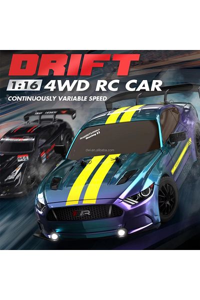 HAIZOL RC Drift Car 4Wheel Drive 1:16 scale 30+KM/H Full High Speed with LED Lights and Drifting Tires
