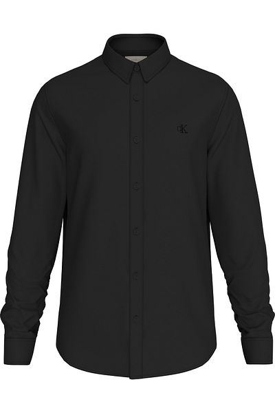 Calvin Klein Black Men'sSlimFit Cotton Shirt - Stand Collar and Daily Use