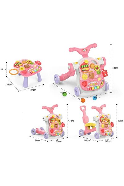 Smart Vibe Rollix Indiggo® Multifunctional 5in1 Baby Walker - Rocking Chair, Scooter, Pre-walker, Pink