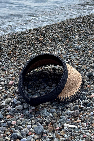 Remsa Mayo Zigzag Piping Visor Straw Hat Sunscreen Visor Rş-2104 Camel