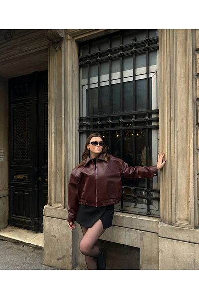 çerme New Season Oversize Faux Leather Jacket
