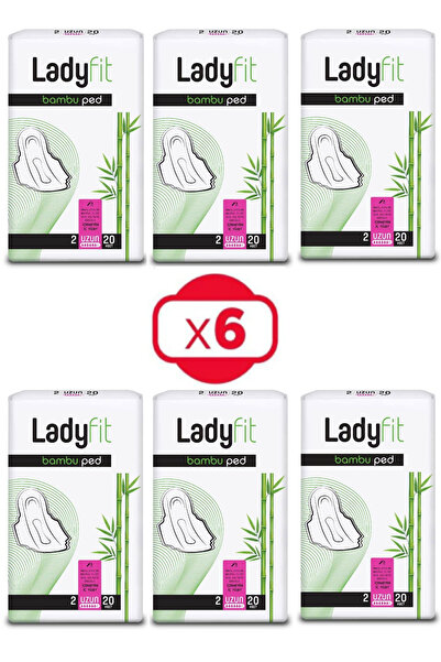 Lady Fit فوط بامبو فائقة الطول 20 فوطة × 6 عبوات (120 قطعة)