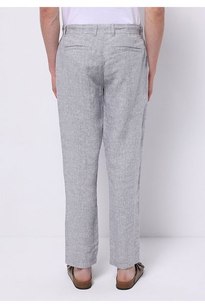 Colin's Regular Fit Mid Waist Long Leg Men's Linen Blend Gray Trousers