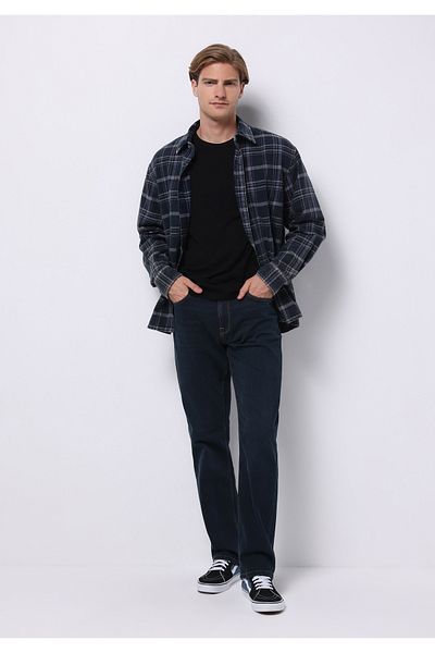 Colin's Regular Fit Mid Waist Straight Leg Men's Dark Indigo Jean Trousers