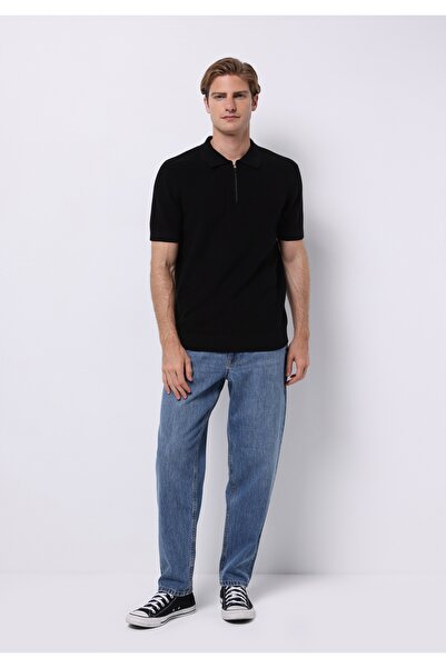 Colin's Мъжки пуловер с редовна кройка в черно