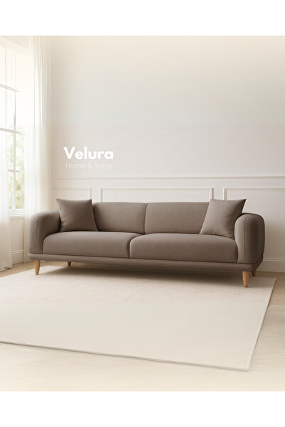 Velura Home & Living Lara Koltuk Takımı & Oturma Grubu - Kahve (3+3+1)