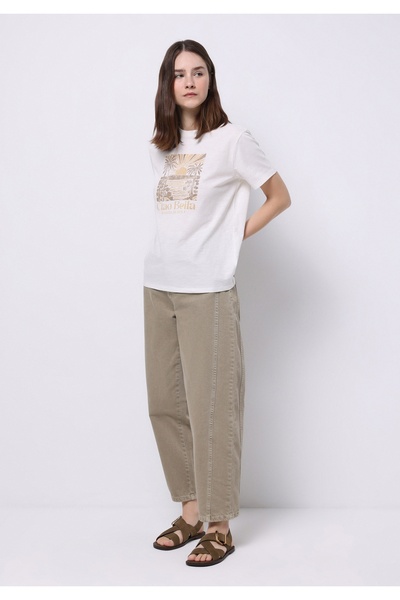 Colin's Regular Fit Round Neck Printed Women's White Short Sleeve T-Shirt