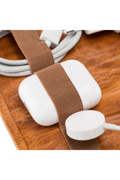 PLM Leather Cable Accessory Carrying Bag V18 Tan