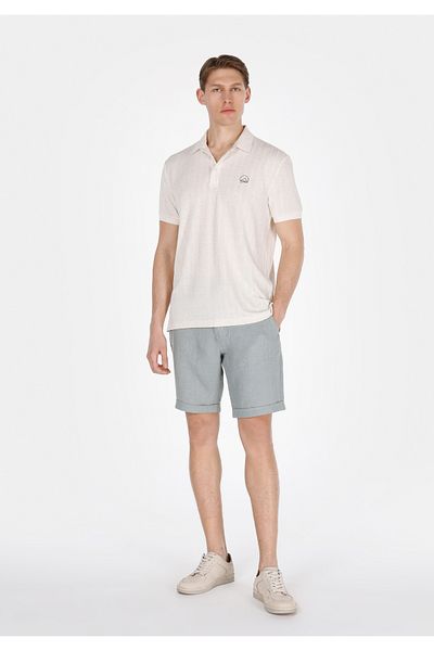 Colin's Regular Fit Mid Waist Plain Men's Linen Blend Green Shorts