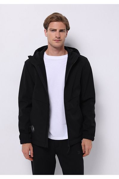 Colin's Slim Fit Men's Black Raincoat