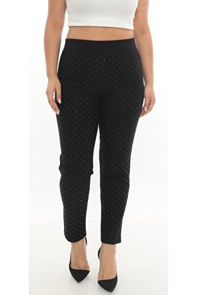 AKŞEN GİYİM Büyük Beden Bol Likralı Yüksek Bel İki Beden İnce Gösteren Önü Ta...