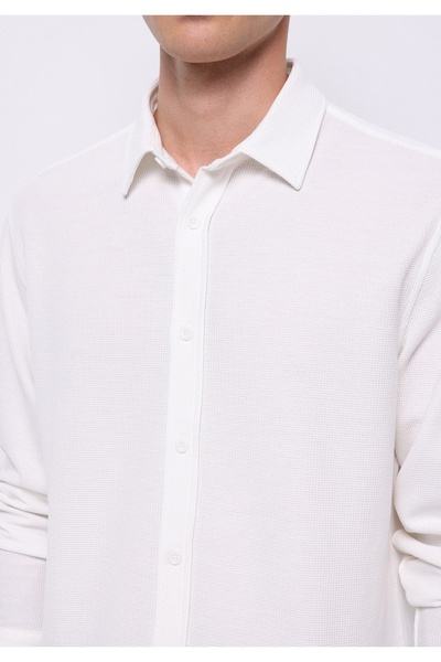 Colin's Regular Fit Shirt Neck Düz Erkek Beyaz Uzun Kol Gömlek