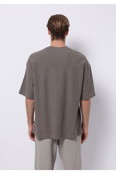 Colin's Oversize Fit Round Neck Plain Men's Gray Short Sleeve T-Shirt