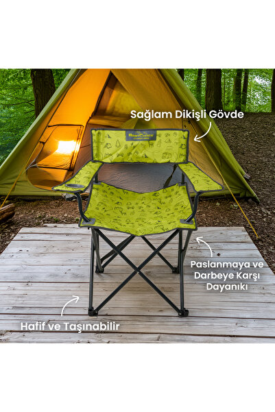 Bestchoice XL Kamp Sandalyesi - Yeşil - 55x55x85 cm