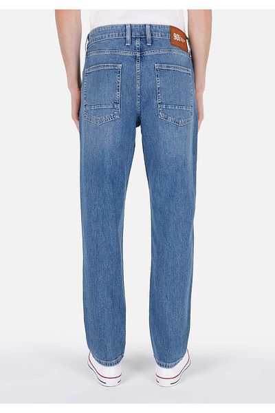 Colin's Loose Straight Fit Men's Mid Indigo Denim Jean Pocket Trousers