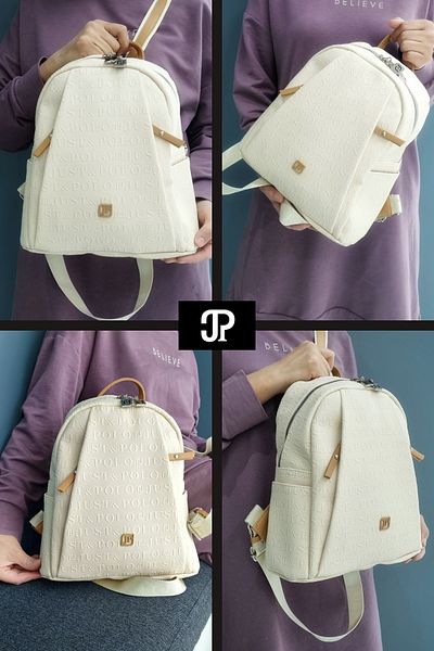 Just Polo Original Women's New Season Luxury Comfort Model Multi-Eye Trend Stylish Backpack with Adjustable Strap