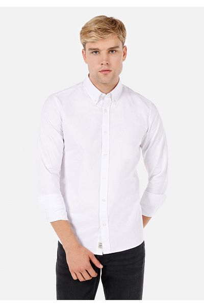 Colin's Slim Fit Shirt Neck Men's White Long Sleeve Shirt