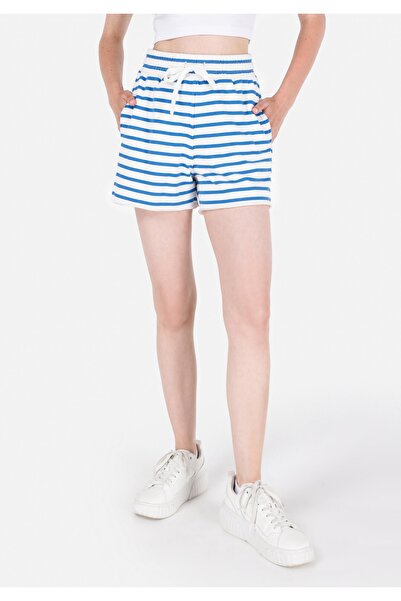 Colin's Regular Fit Orta Bel Kadın Mavi Şort