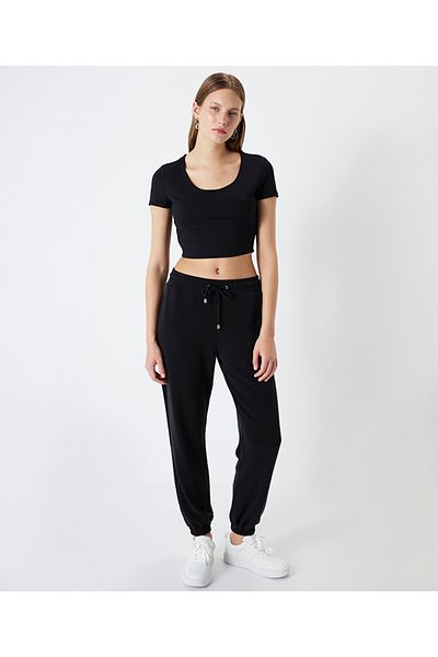 İpekyol Round neck crop T-shirt