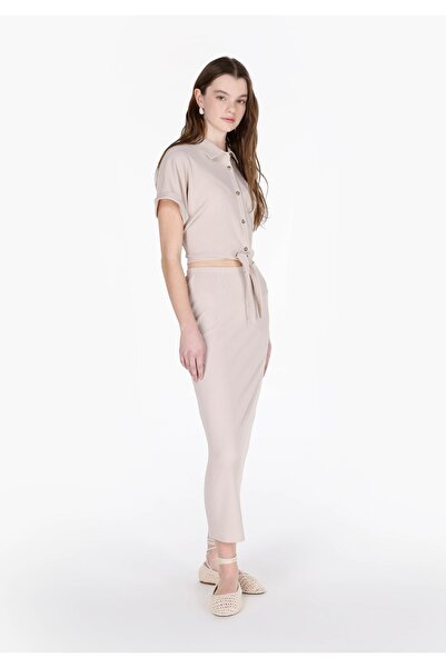 Colin's Slim Fit Düz Kadın Bej Etek