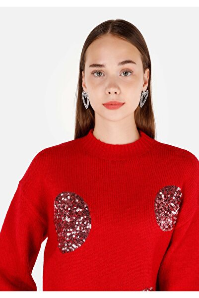 Colin's Kırmızı Kadın Kazak